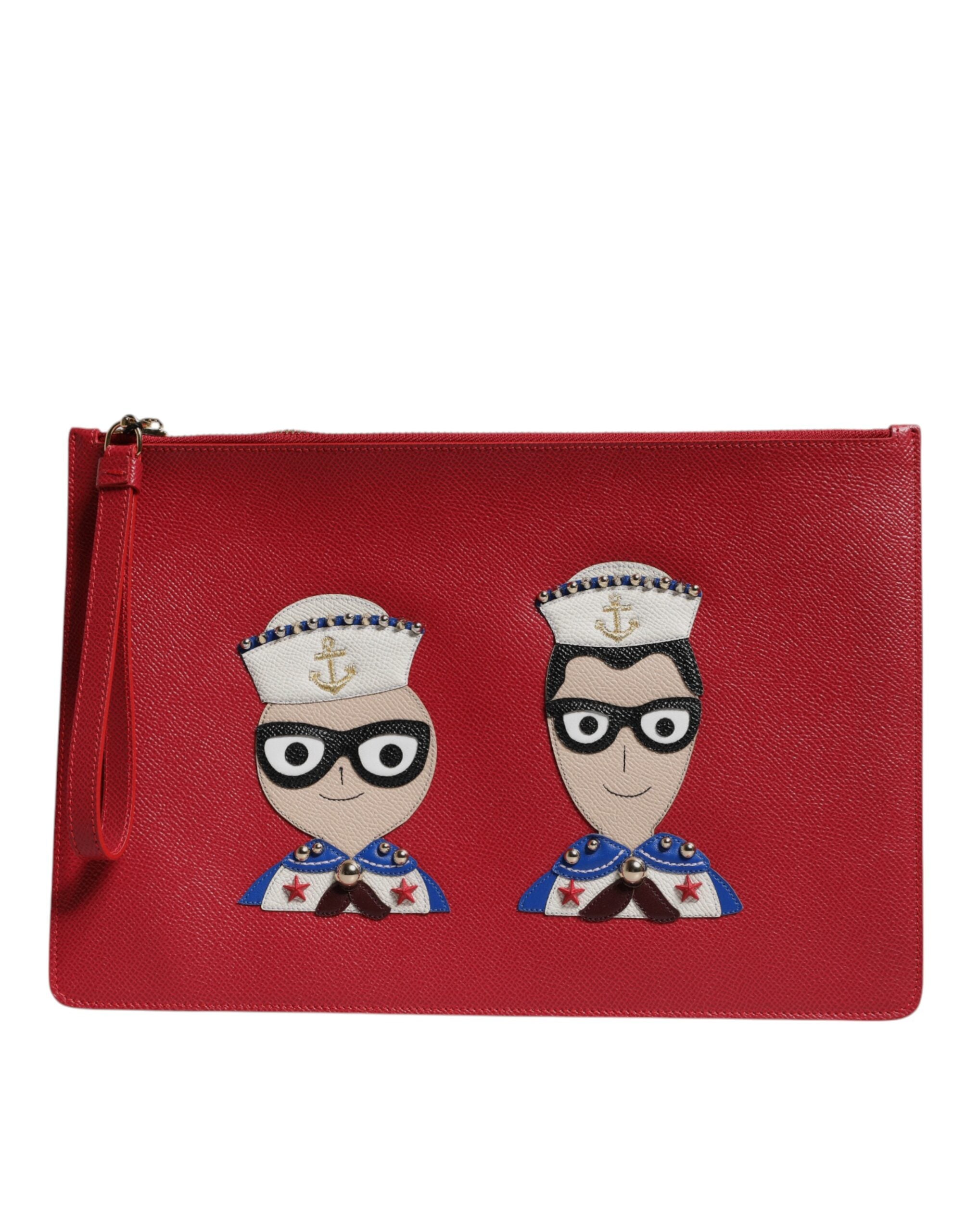 Dolce & Gabbana Kırmızı #DGFamily Süslemeli Deri El Çantası